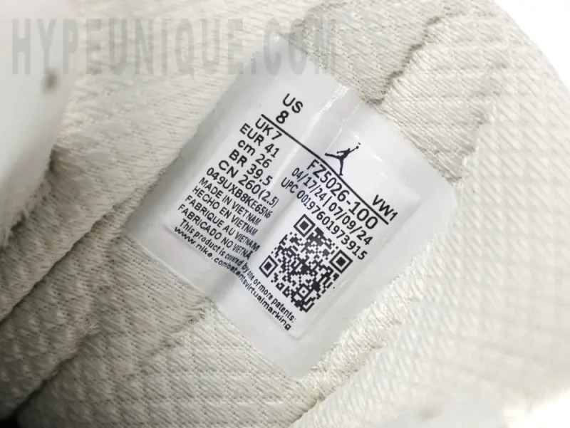 the size label