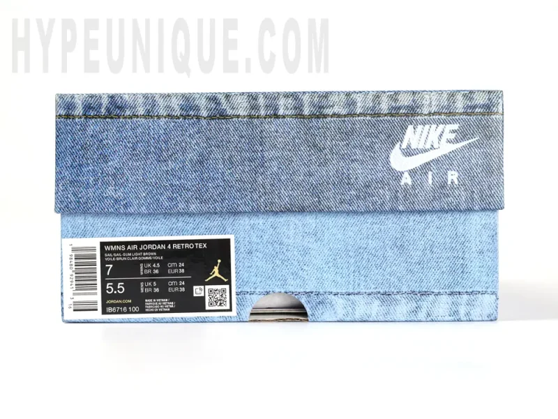 Blue denim shoe box