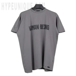 Men's Human Being Shifted T-Shirt in Dark Grey