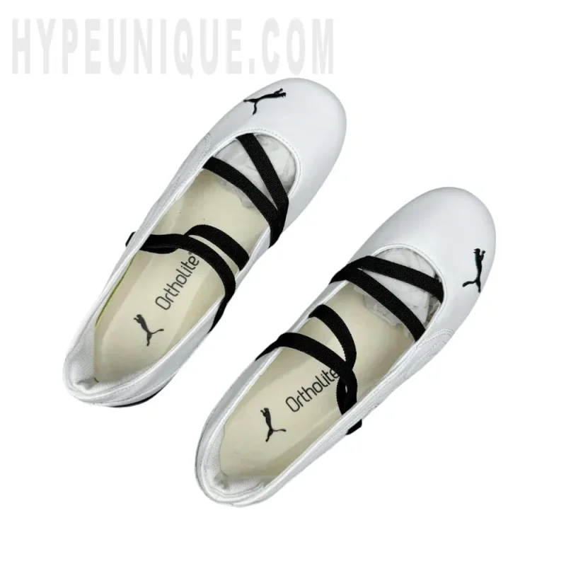 A pair of the white shoes