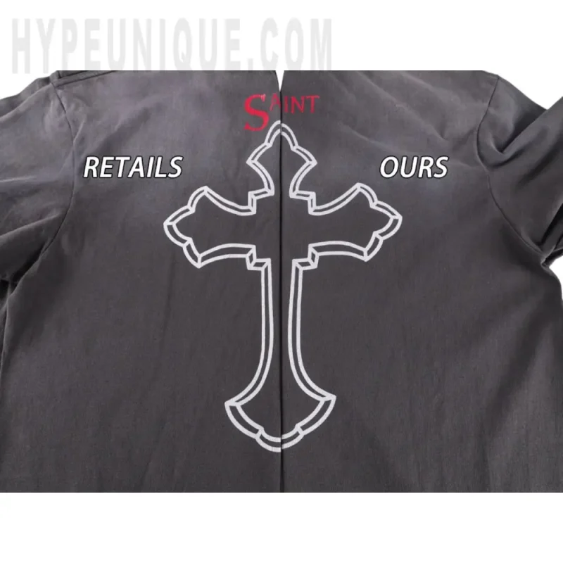 Printed graphic on the back of the garment