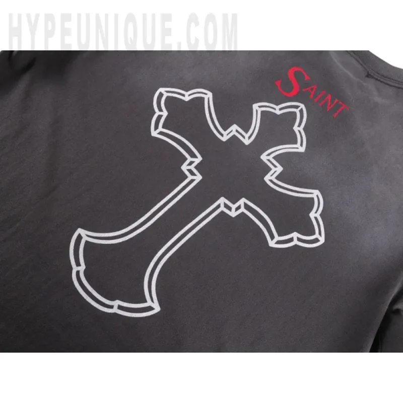 Printed graphic on the back of the garment