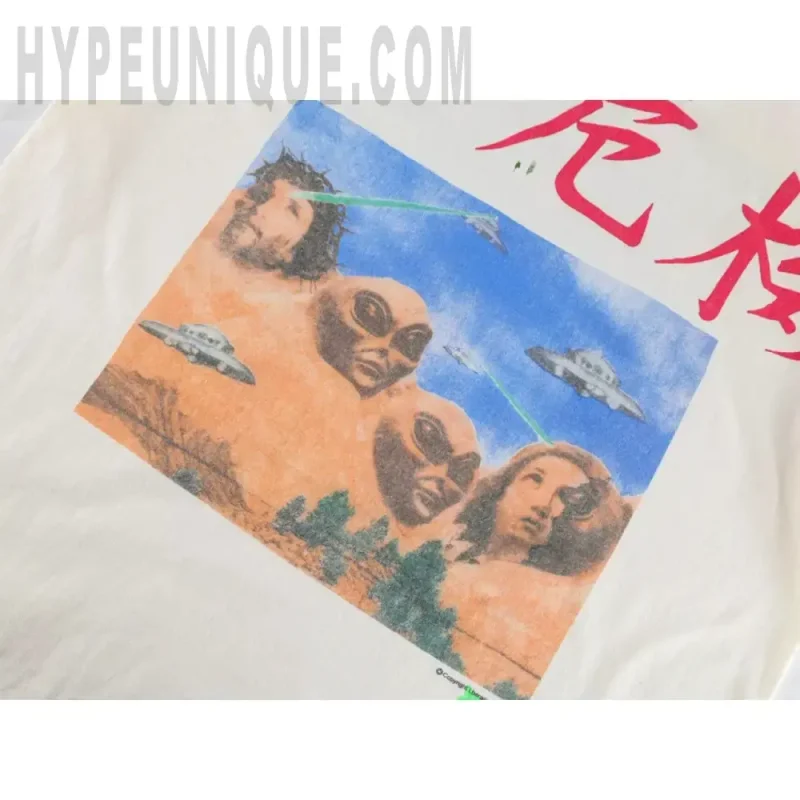 Printed graphic on the back of the garment