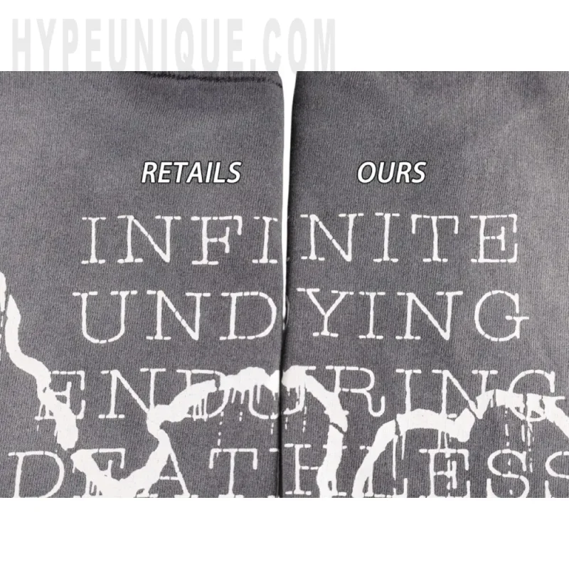 Printed graphic on the back of the garment