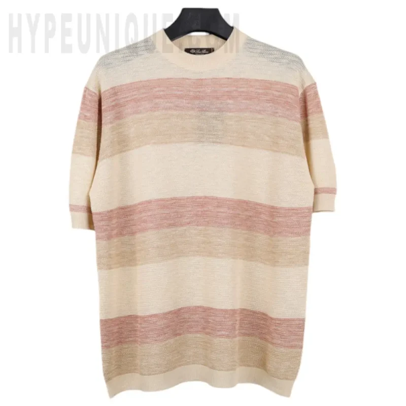 Striped Mock Neck T-Shirt