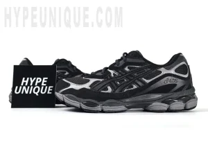 Stylish black and grey running shoes