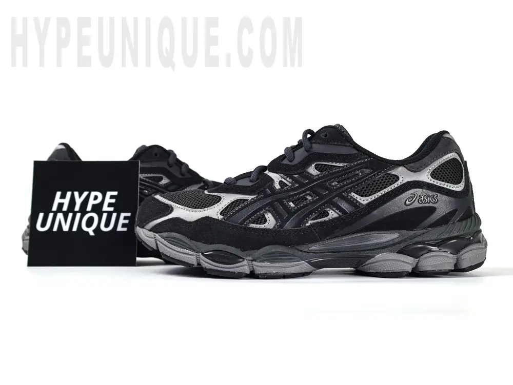 Stylish black and grey running shoes