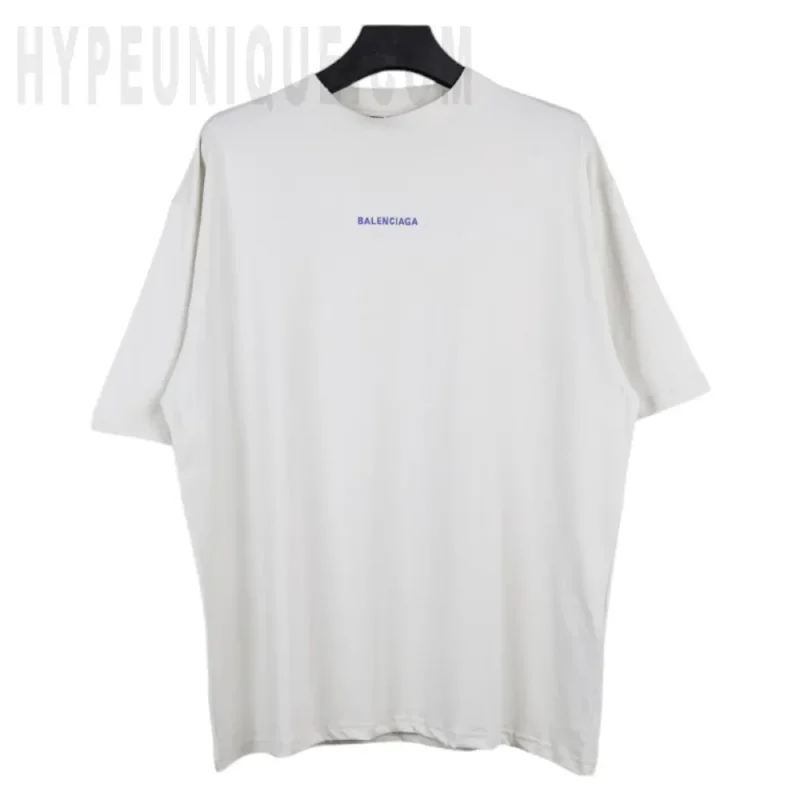 Balenc1@ga Back T-shirt Medium Fit in Dirty White/blue