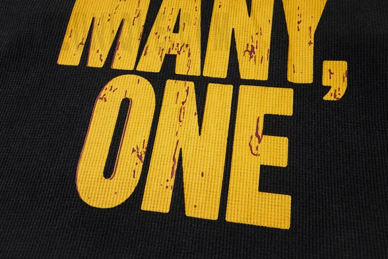 Printed graphic on the back of the clothes