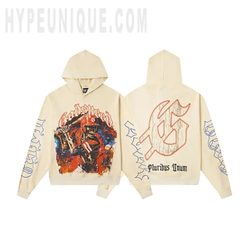 Godspeed Skeleton Graphic Beige Hoodie