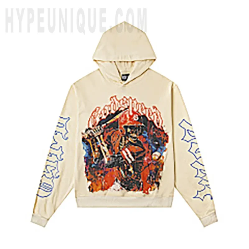 Godspeed Skeleton Graphic Beige Hoodie