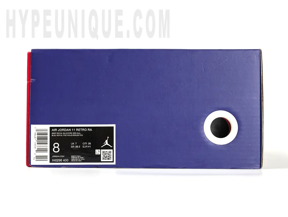 the blue jordan 11 shoe box