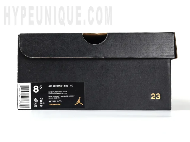 the jordan 14 black shoe box