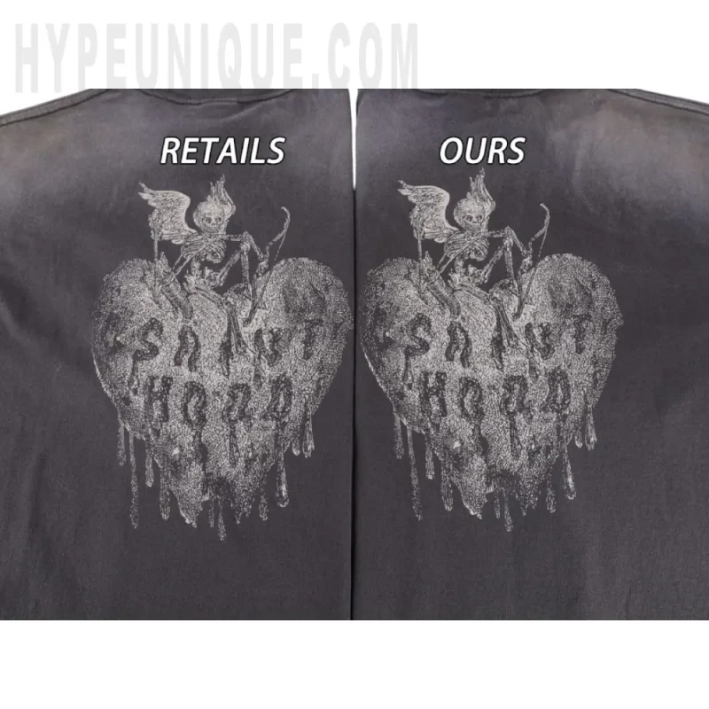 Printed graphic on the back of the garment