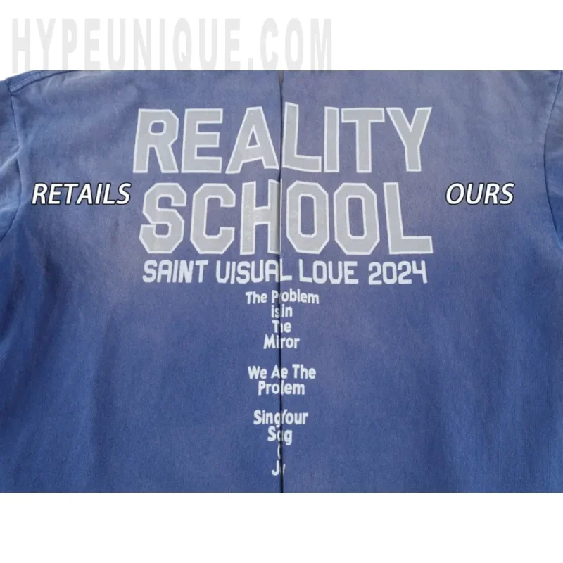 Printed graphic on the back of the garment