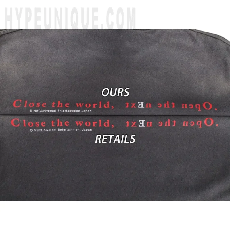 Printed graphic on the back of the clothes