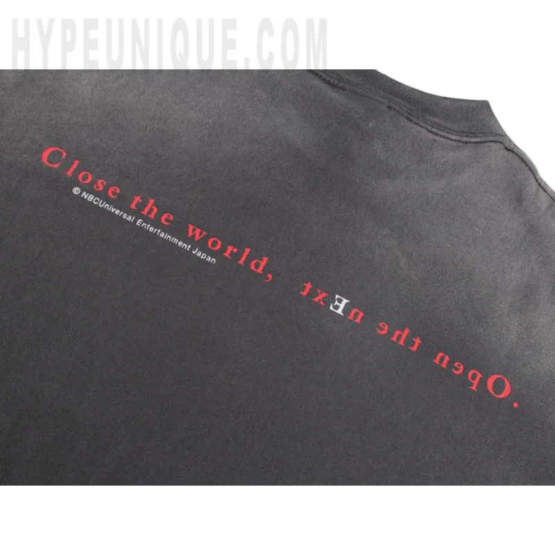 Printed graphic on the back of the clothes