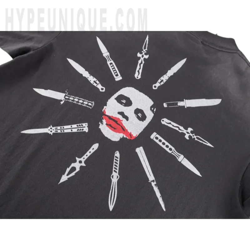 Printed graphic on the back of the garment