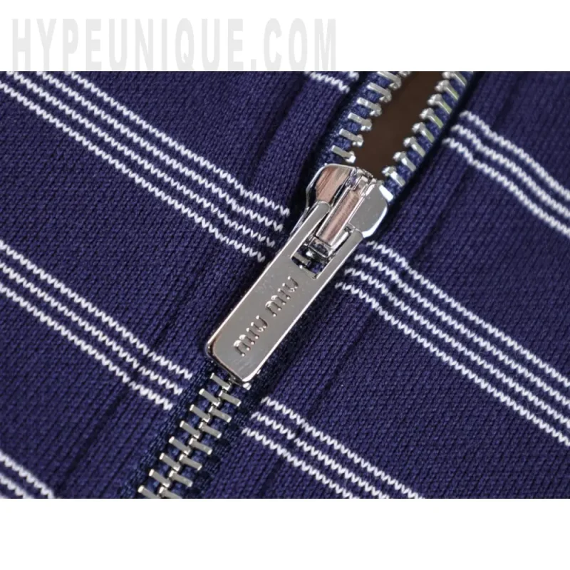 Striped Zipper Polo Shirt - Image 6
