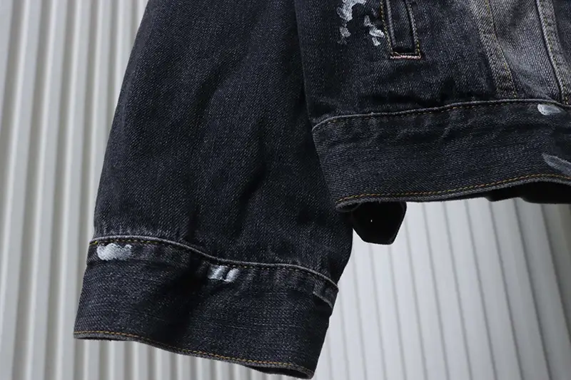 Acne Washed Ink-Splashed Denim Jacket