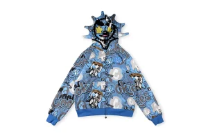 Cookies x Glo Gang AOP Grey & Blue Zip Hoodie