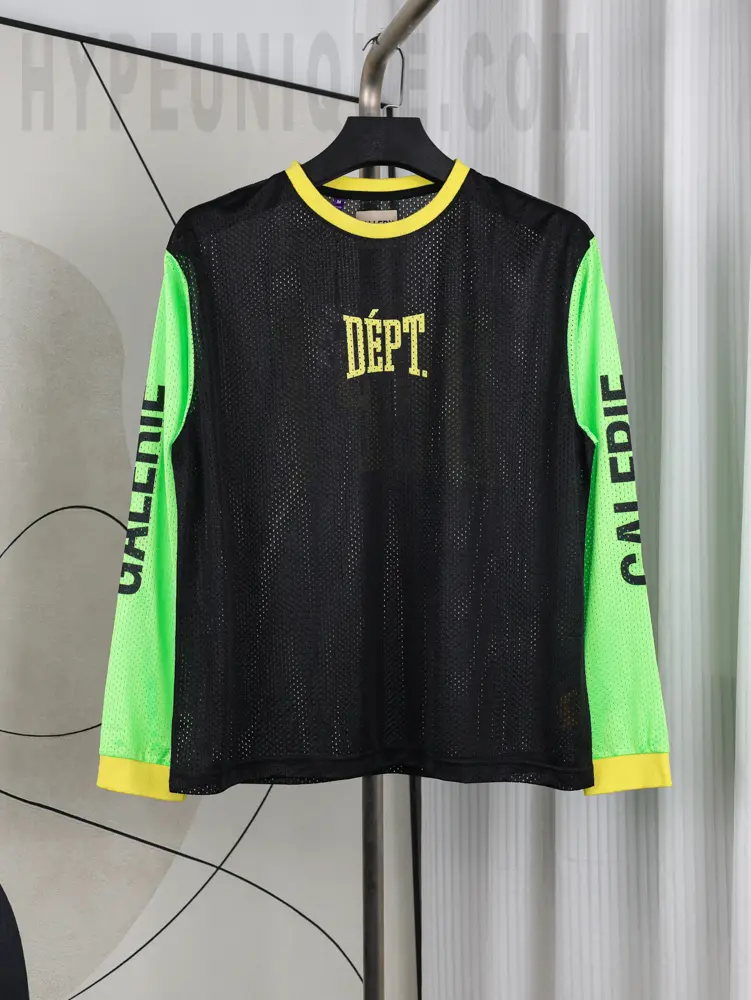 Front view of the GALLERY DEPT Mesh Long Sleeve Shirt.