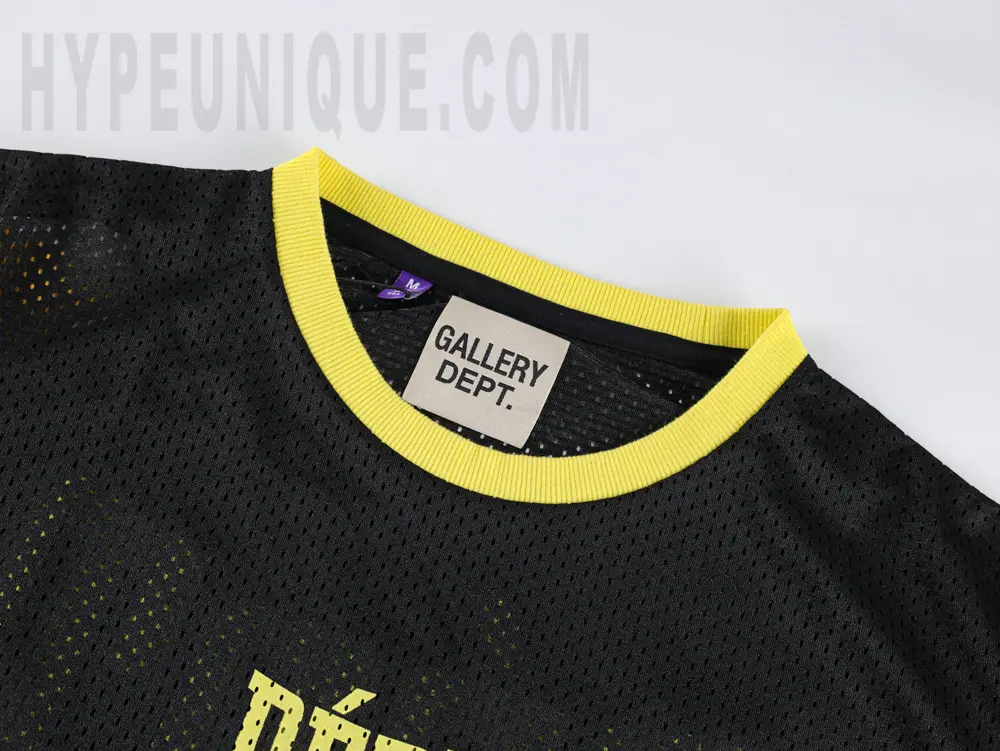 Back view of the GALLERY DEPT Mesh Long Sleeve Shirt. Polyester transparent mesh fabric