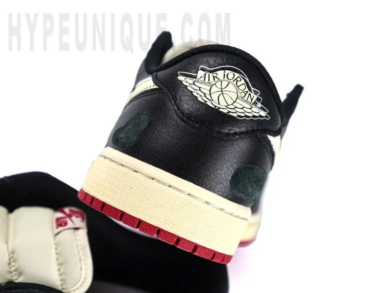 Close-up of black sneaker toeheels