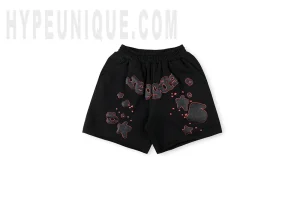 Sp5der Beluga Outline Sweatshort Black front view