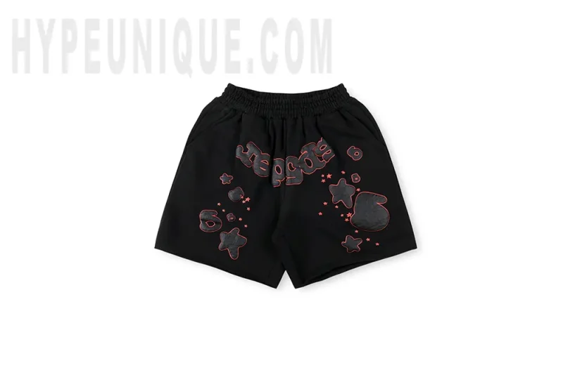 Sp5der Beluga Outline Sweatshort Black front view
