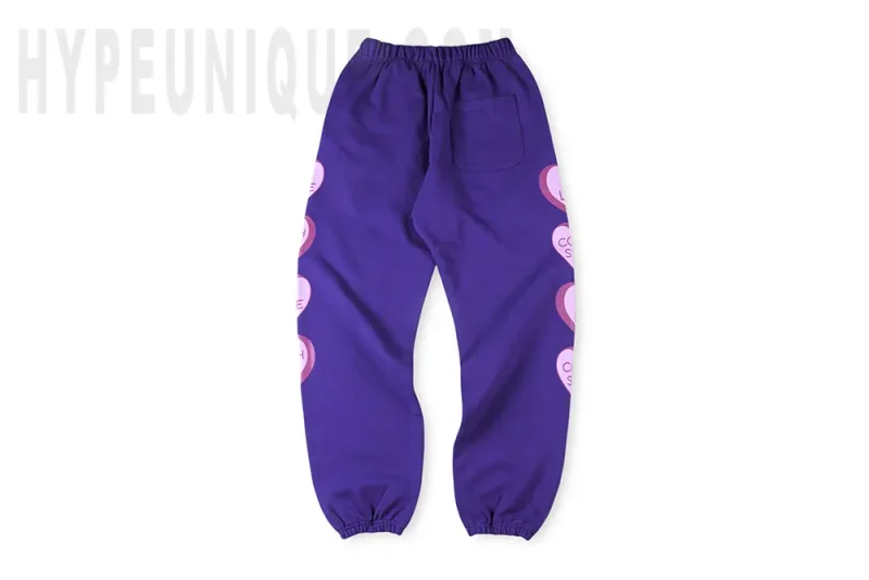 I Love Cough Syrup Purple Heart Joggers Purple Back Image