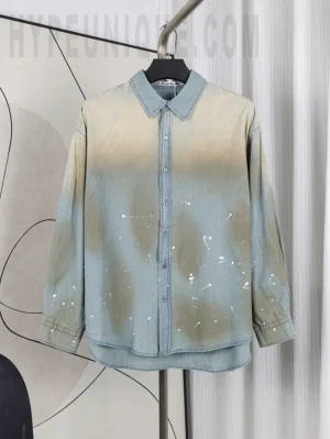 Acne Studios Paint-splatter Cotton Shirt