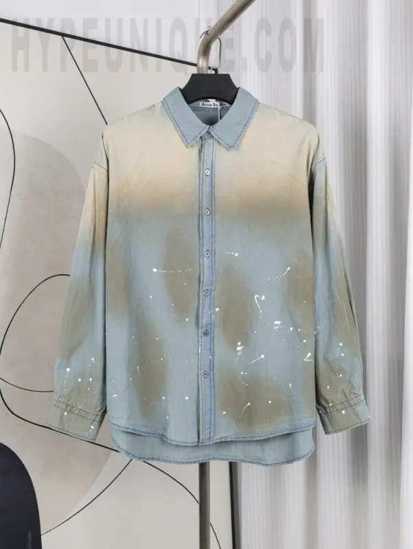 Acne Studios Paint-splatter Cotton Shirt