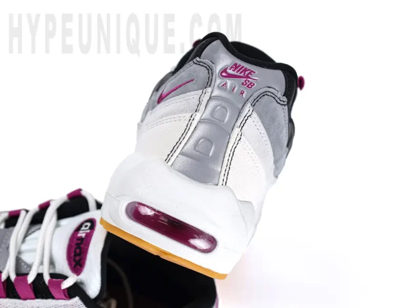 White and silver patchwork heel