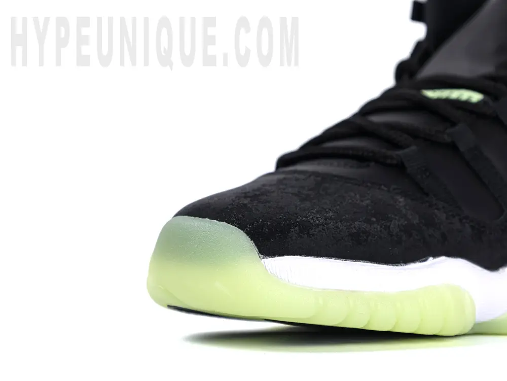 Suede toe and green sole