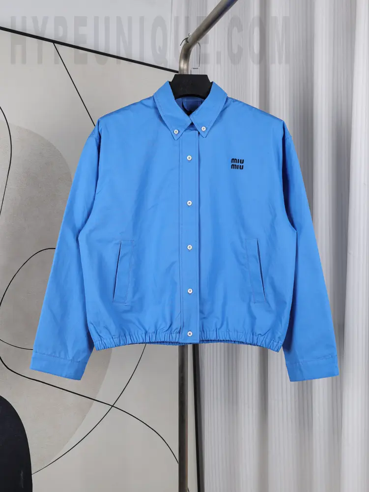 Front view of the MiuM Poplin Blouson Jacket