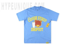 That's Awful Lot of Cough Syrup Bear Dropout T-shirt Blue Back View
