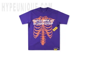 That's A Awful Lot of Cough Syrup Skull Ribs T-shirt Blue Front View