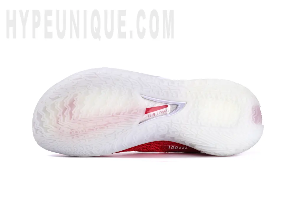 White rubber outsole of the Zoom GT Cut TB ‘University Red’.