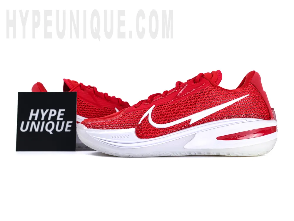 Zoom GT Cut TB ‘University Red’ photographed alongside the Hypeunique brand logo.