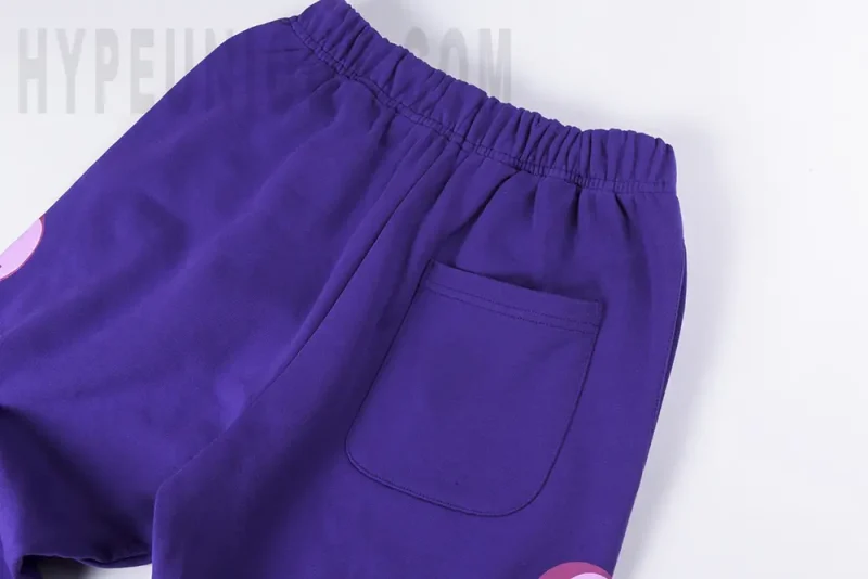 I Love Cough Syrup Purple Heart Joggers crotch view with back pockets