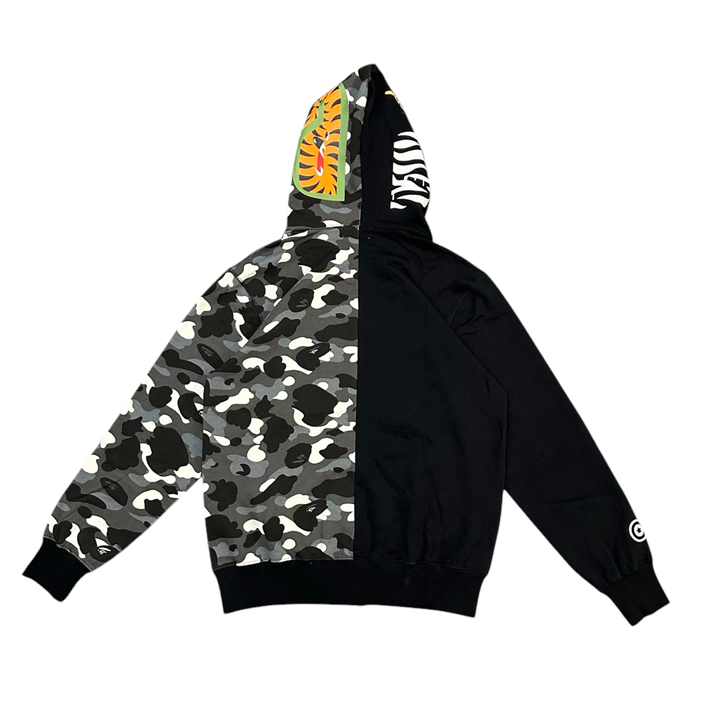 the back of black hoodie