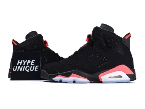 Front views of the two Jordan 6 Retro Black Infrared (2019) shoes