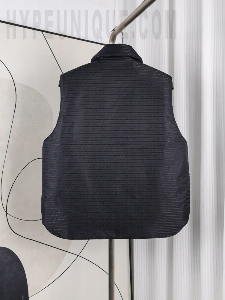 PRD Black Nylon Padded Vest Back View