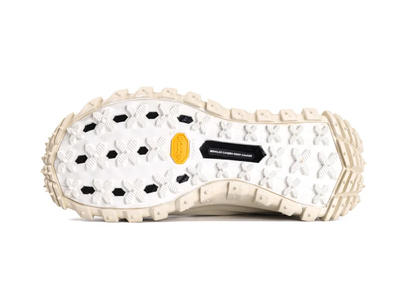Cream-colored hiking sneaker with textured sole