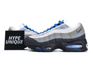 A photo of Air Max 95 OG Big Bubble Blue Spara and Hypeunqieu together.