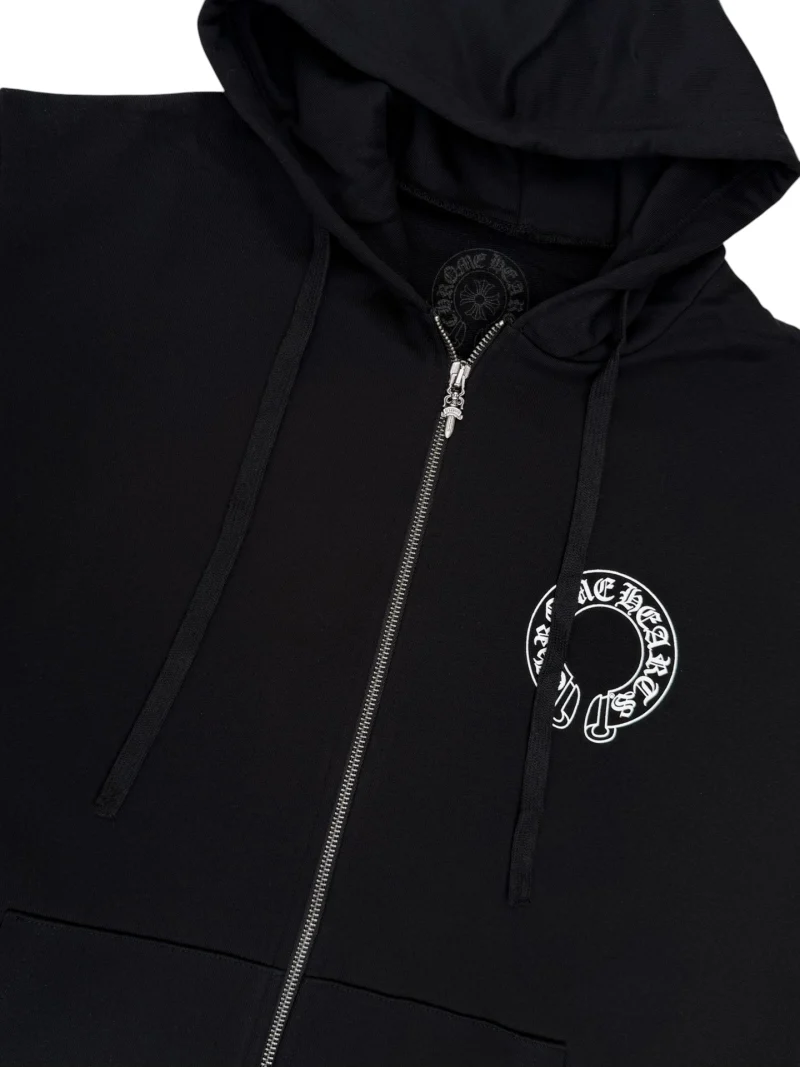 Black hoodie with floral designs
