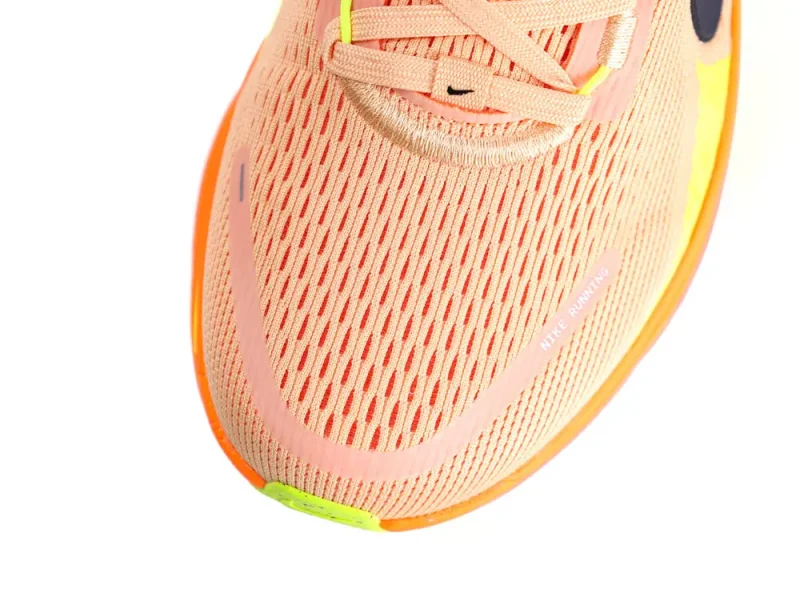 Nike shoe with vibrant orange design