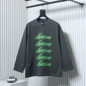 WE11 DONE Fluorescent Green Bullet Screen Letter Print T-Shirt