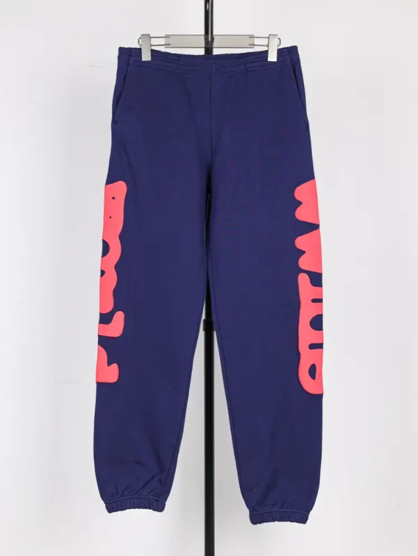 Sp5der Beluga Track Pants in Navy and Red.